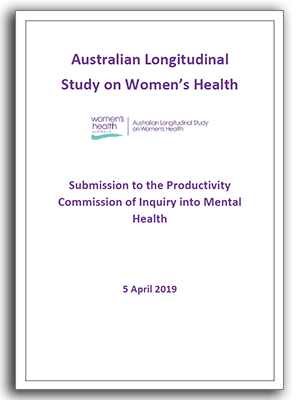 ALSWH submission to the productivity commision inquiry on mental health