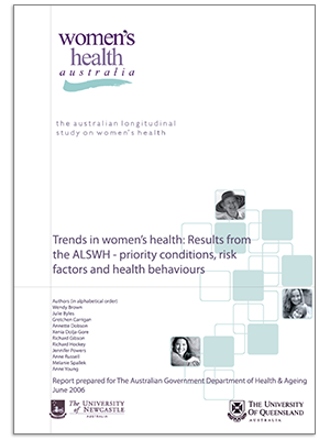Front cover - 2006 Major Report - Trends in women's health - findings from the Australian Longitudinal Study on Women's Health